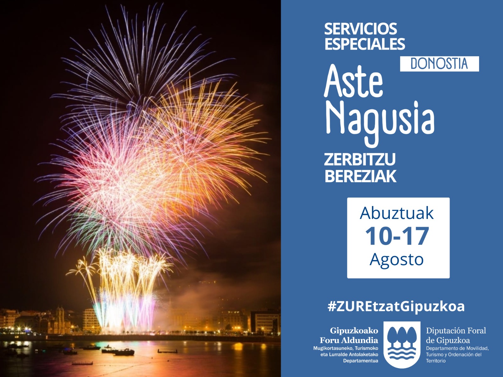 #language('DGN-THE-viewImage') El departamento de Movilidad, Turismo y Ordenación del Territorio intensificará el servicio de Lurraldebus durante la Semana Grande de Donostia