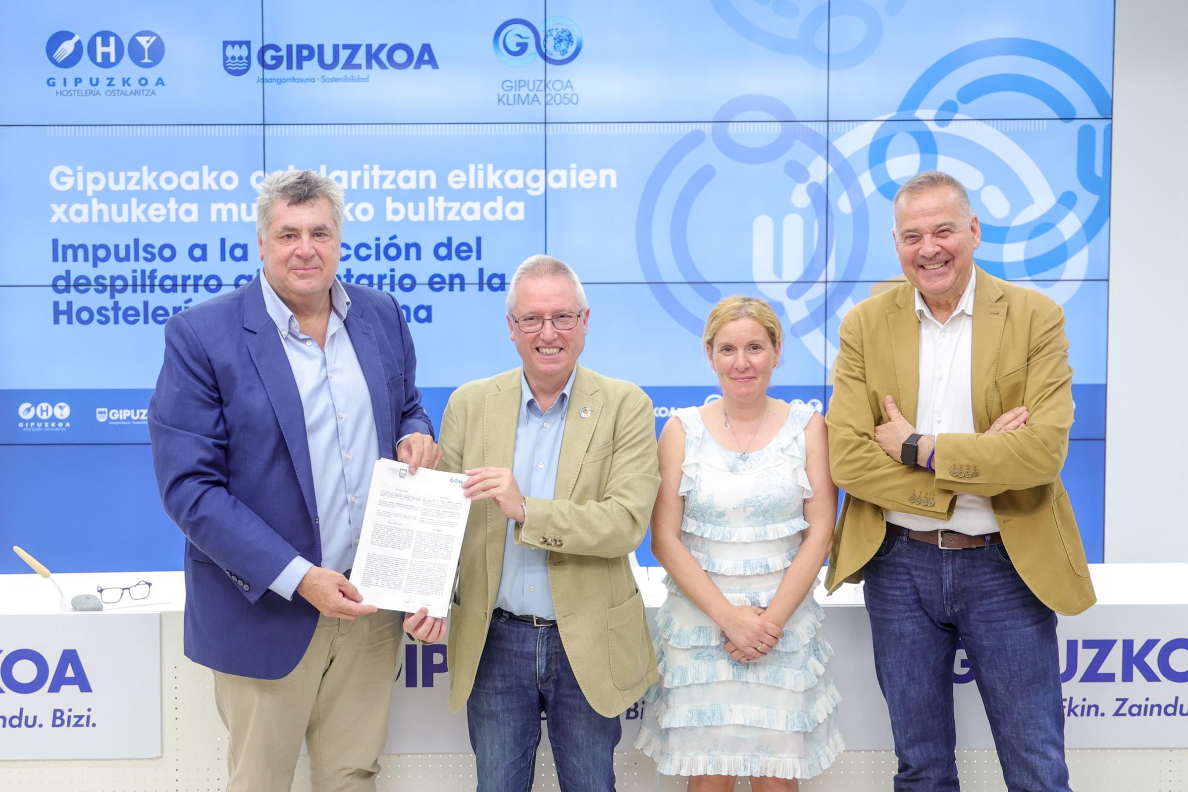 Departamento de Sostenibilidad y la Asociación de Empresarios de Hostelería de Gipuzkoa colaboran para reducir el despilfarro alimentario