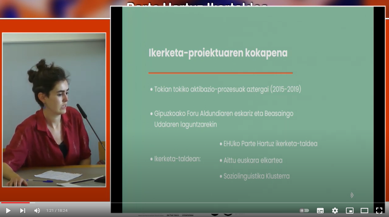 Hizkuntza Aktibazioa eta Gazteak Goierrin: Ikerketa-ekintza parte-hartzailea: Miren Uriarte eta Zesar Martinez (Parte Hartuz, UPV/EHU)